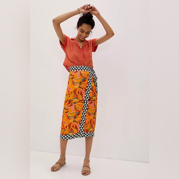 FARM Rio Dresses & Skirts - Farm Rio Contrast Wrap Midi Skirt
